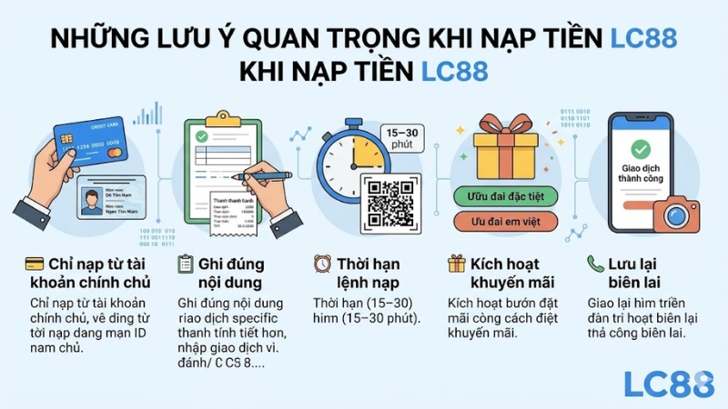 Nạp Tiền LC88: Hướng Dẫn 6 Cách Nhanh Nhất 2026 (Nhận 110%)